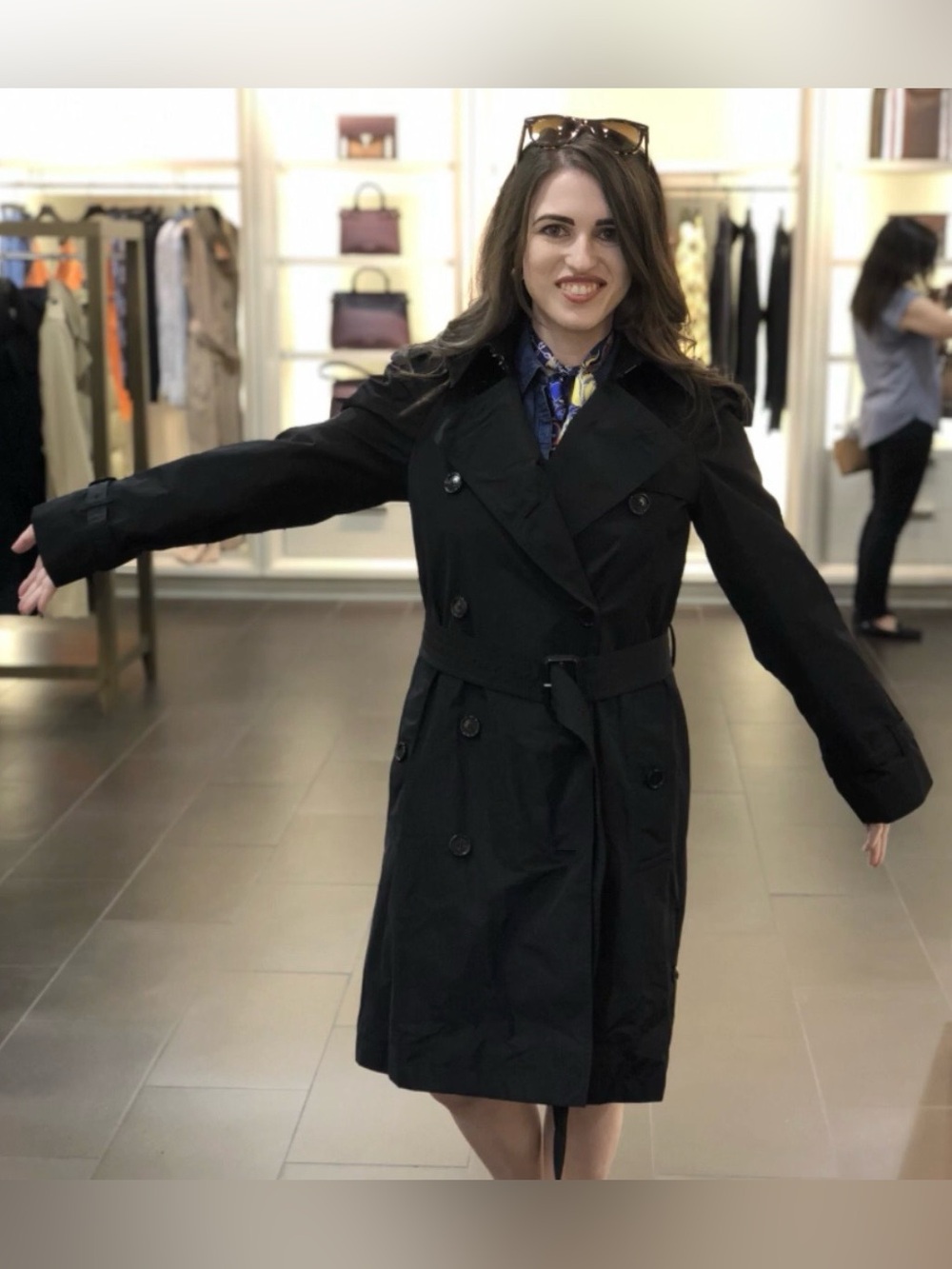 Burberry Black Trench Coat with Signature Check Lining - Picture 12 of 12